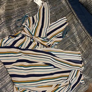 New Blue/orange/grey striped jumpsuit 🌊